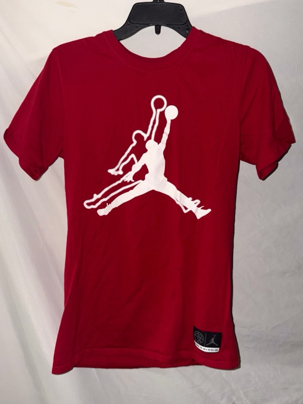 Jordan Red Tee with White Jumpman Graphic
